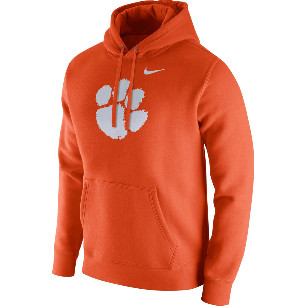 Nike Men Clemson Tigers Orange Club Fleece Hoodie product image 1, provided for visual reference and product detail review
