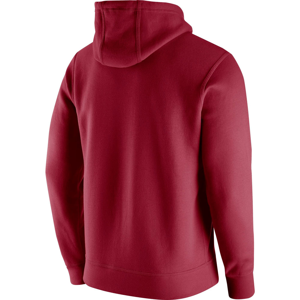 Nike Oklahoma Sooners Maroon Club Fleece Hoodie for Men product image 2, provided for visual reference and product detail