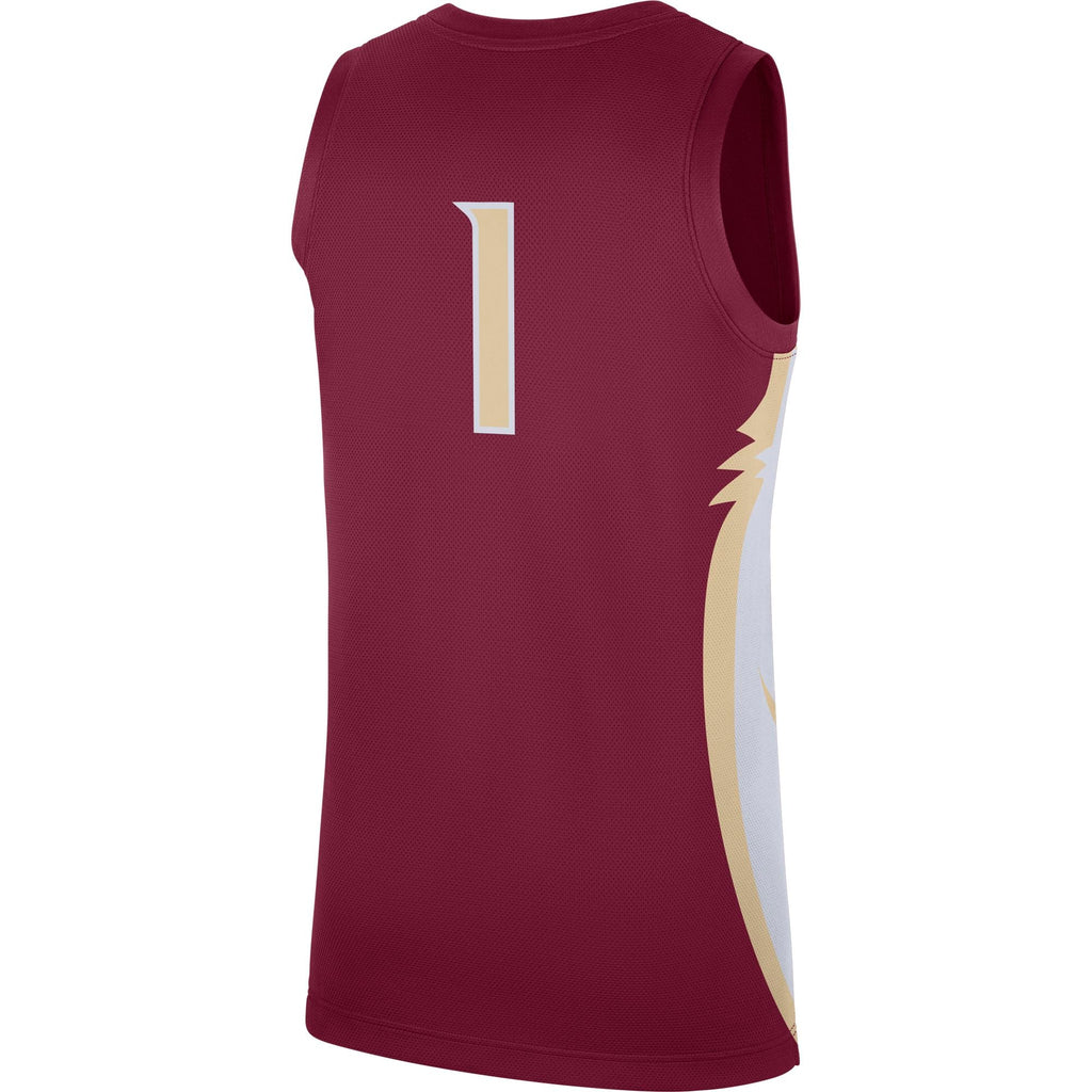 Florida State Seminoles Nike Replica #1 Basketball Jersey – Maroon for Men product image 2, provided for visual reference