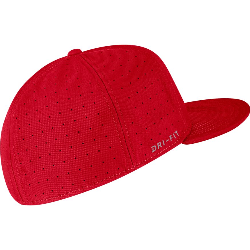 Mens Ohio State Buckeyes Nike Authentic Team Issue Scarlet Aerobill Fitted Hat product image 2, provided for visual