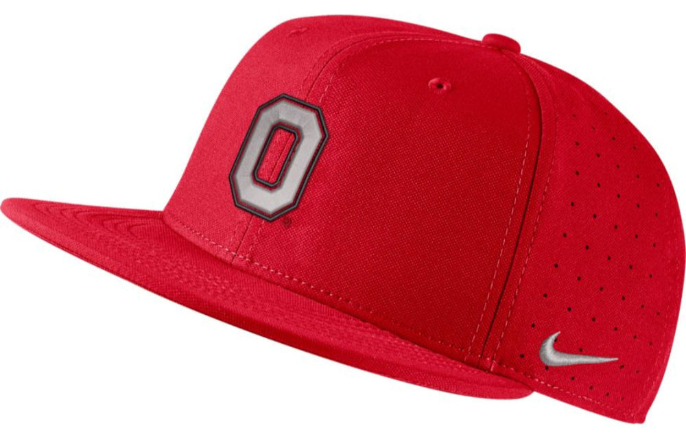 Mens Ohio State Buckeyes Nike Authentic Team Issue Scarlet Aerobill Fitted Hat product image 1, provided for visual