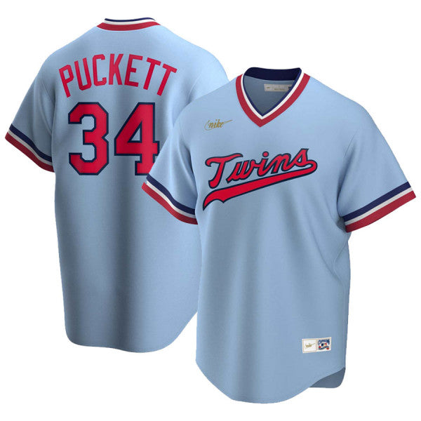 Nike Kirby Puckett Blue Cooperstown Collection Player Jersey for Men product image 1, provided for visual reference and