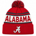 Alabama Crimson Tide NCAA Top of the World Crimson Cuffed Pom Knit Hat product image 1, provided for visual reference and