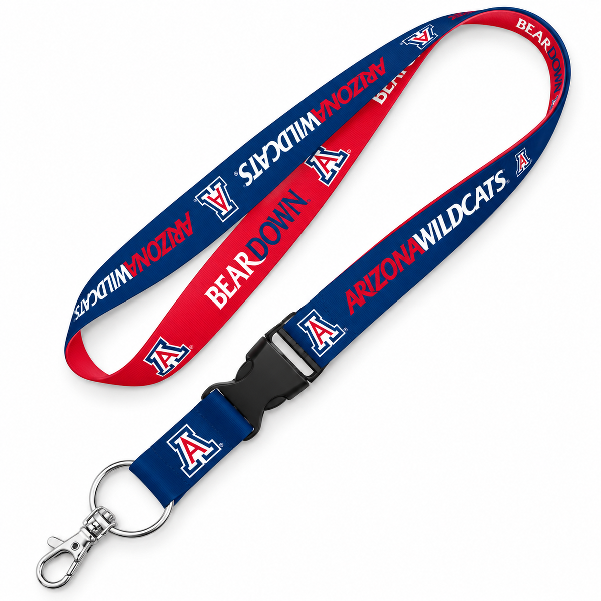 Arizona Wildcats Double Sided Lanyard With Detachable Buckle By Wincraft product image 1, provided for visual reference and