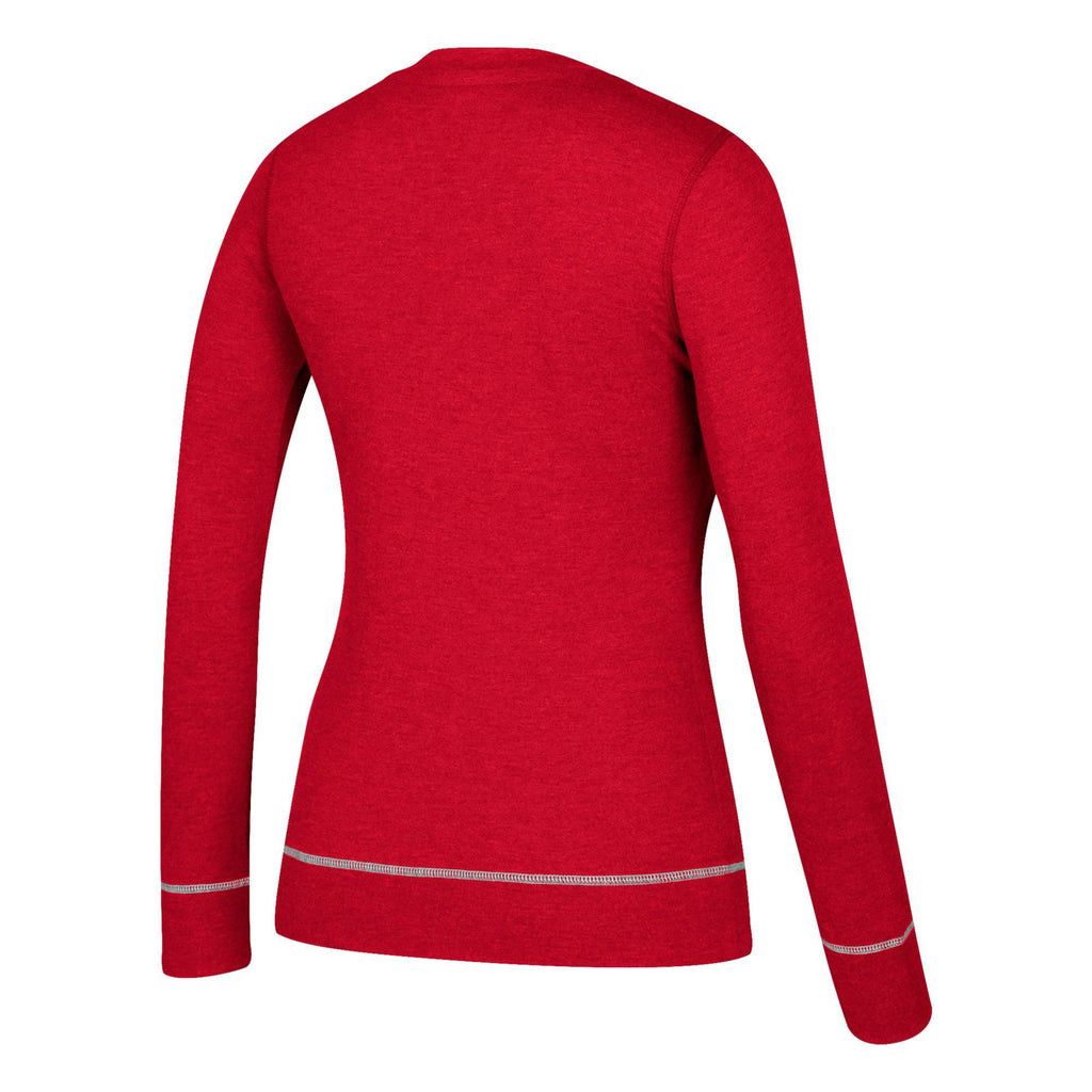 Womens Adidas Chicago Blackhawks NHL Skate Through Lace Long Sleeve Top product image 2, provided for visual reference and