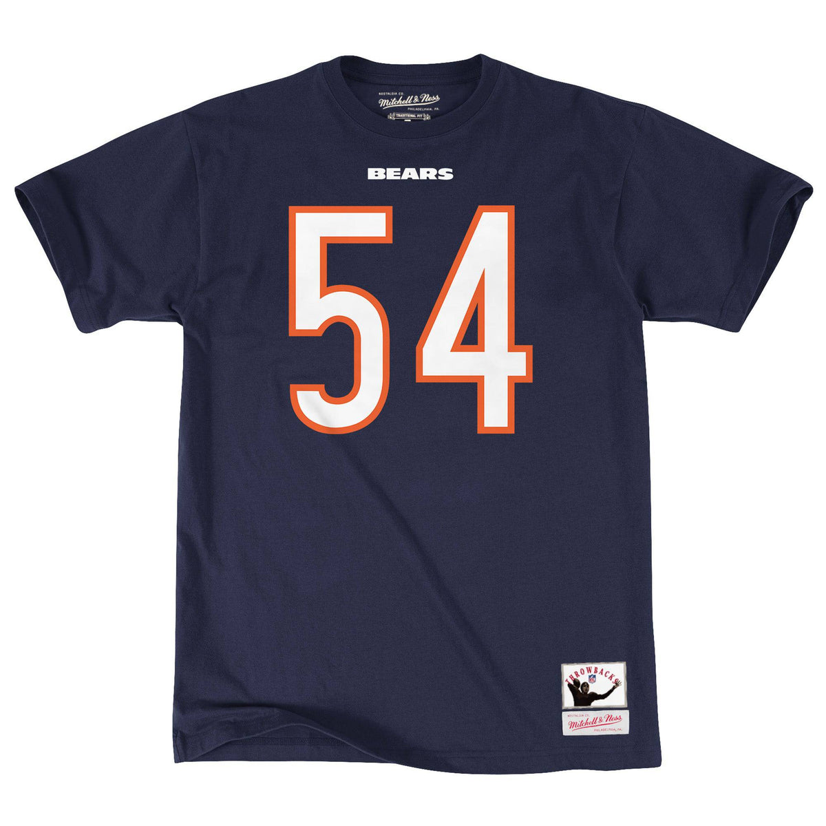 Mens Brian Urlacher Chicago Bears Navy Name And Number T-Shirt By Mitchell & Ness product image 2, provided for visual