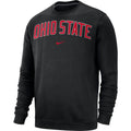 Ohio State Buckeyes Nike Club Fleece Crew Neck - Black product image 1, provided for visual reference and product detail