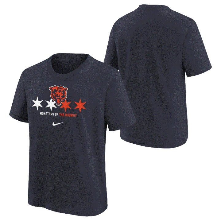Youth Chicago Bears Nike Navy Local Pack T-Shirt product image 1, provided for visual reference and product detail review
