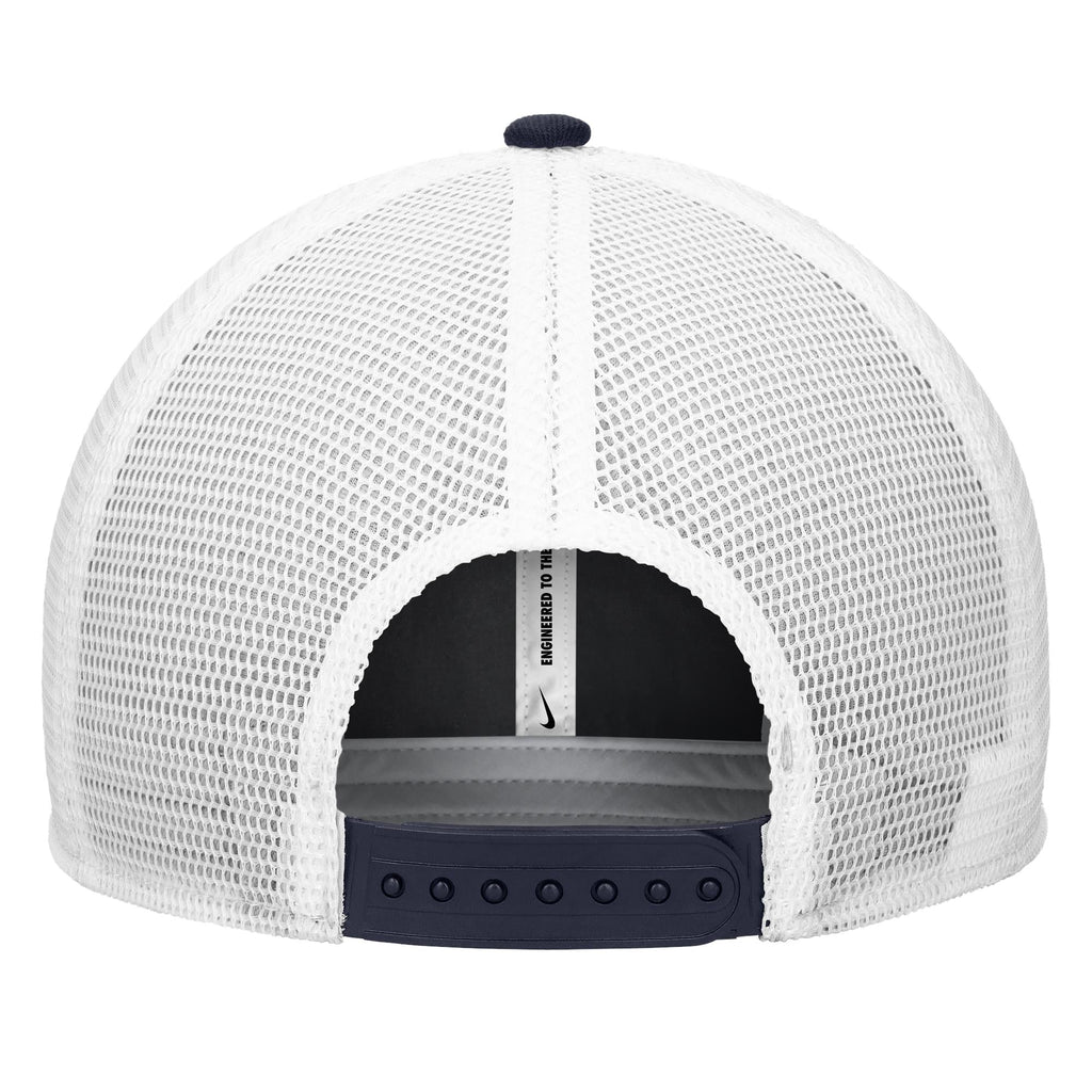 USA Hockey Shield Logo Navy/White Rise Trucker Adjustable Mesh Back Hat product image 2, provided for visual reference and