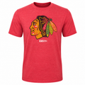 Youth Chicago Blackhawks CCM Red Tri-blend T-Shirt product image 1, provided for visual reference and product detail review