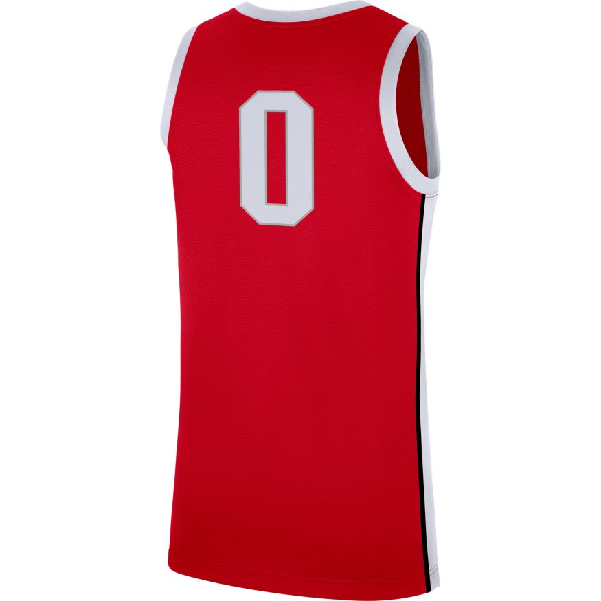 NCAA Ohio State Buckeyes Nike #0 Red Replica Basketball Jersey for Men product image 2, provided for visual reference and