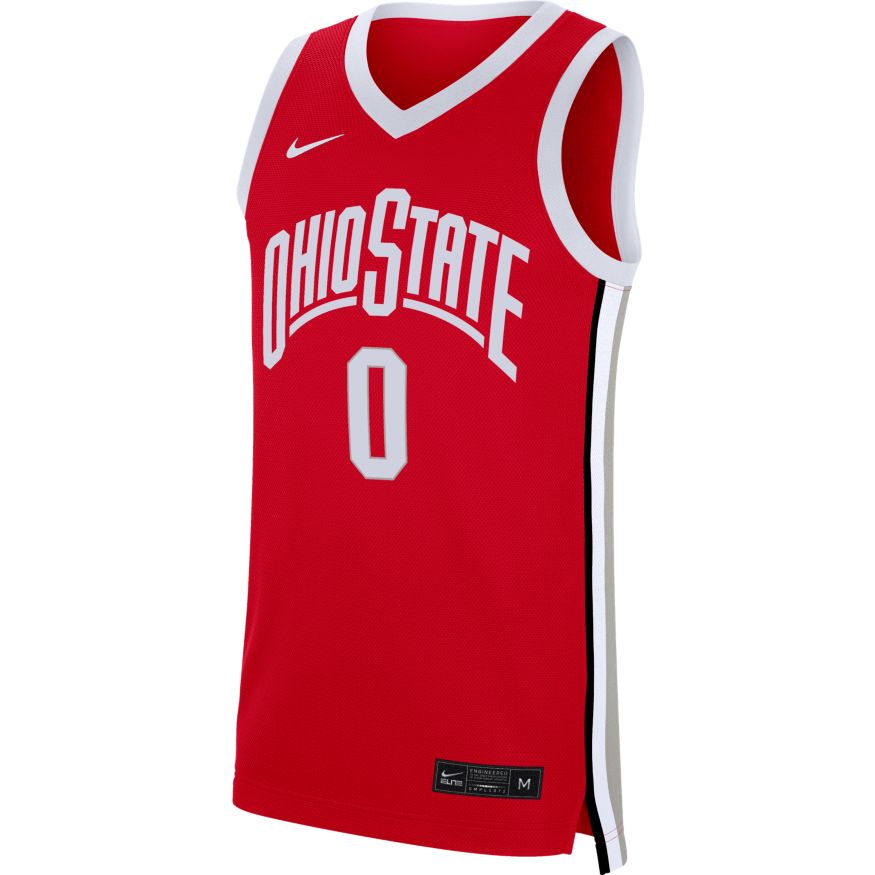 NCAA Ohio State Buckeyes Nike #0 Red Replica Basketball Jersey for Men product image 1, provided for visual reference and