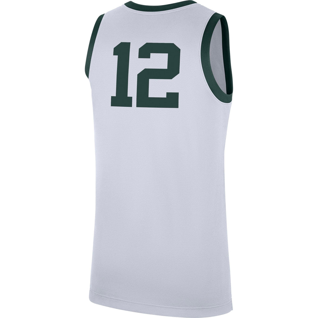 Michigan State Spartans Nike Replica Retro #12 Basketball Jersey – White for Men product image 2, provided for visual