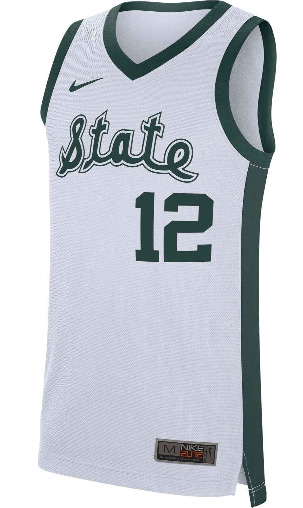 Michigan State Spartans Nike Replica Retro #12 Basketball Jersey – White for Men product image 1, provided for visual