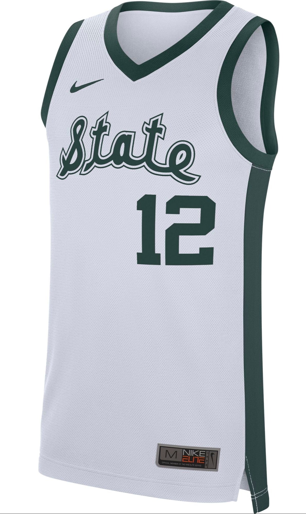 Michigan State Spartans Nike Replica Retro #12 Basketball Jersey – White for Men product image 1, provided for visual