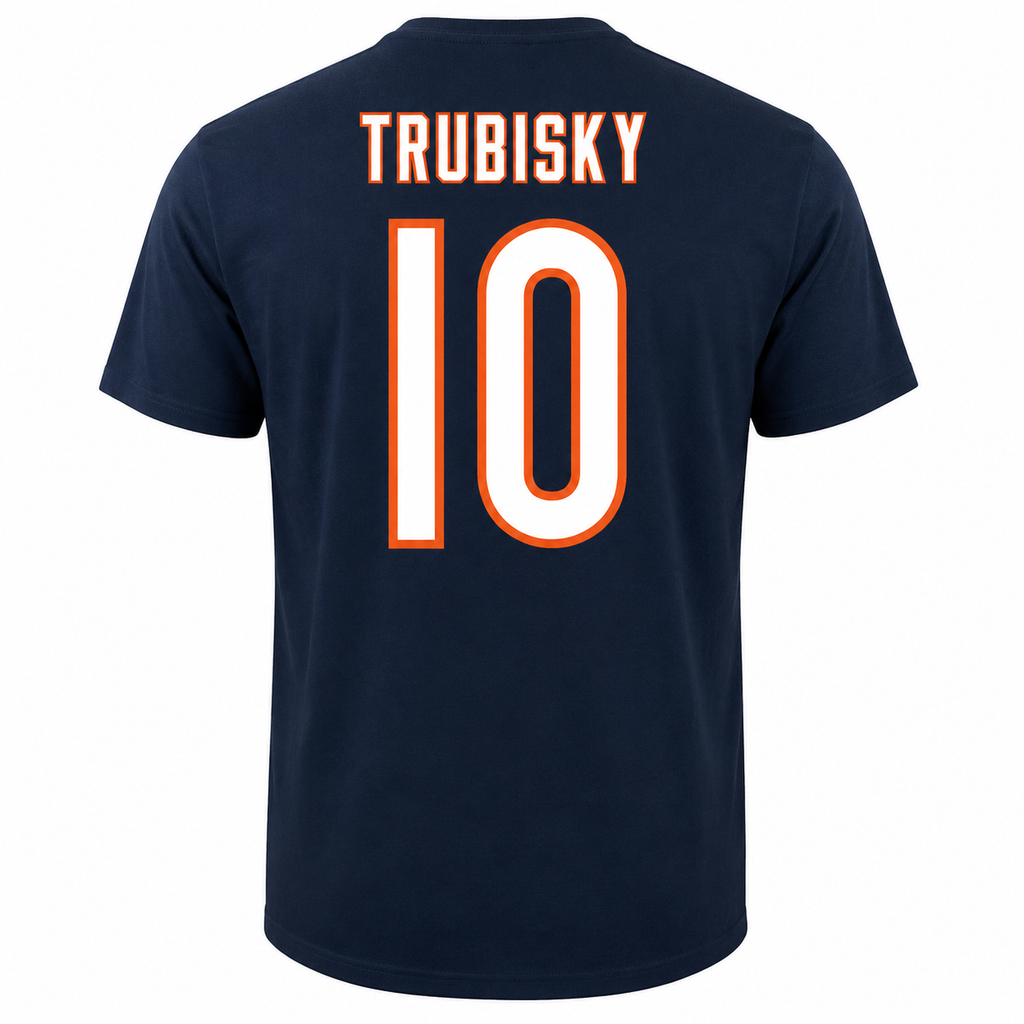 Mitchell Trubisky Chicago Bears NFL Majestic Eligible Receiver Name & Number T-Shirt – Navy product image 2, provided for