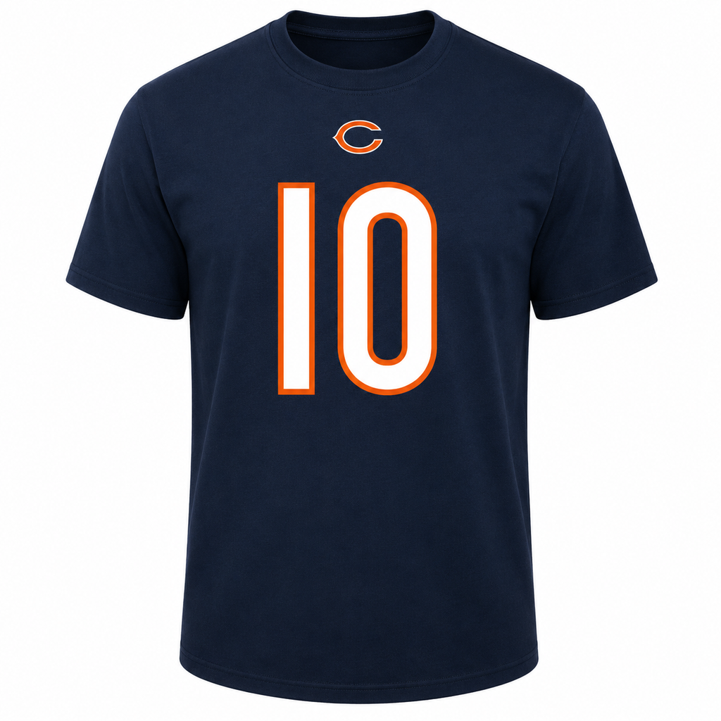 Mitchell Trubisky Chicago Bears NFL Majestic Eligible Receiver Name & Number T-Shirt – Navy product image 3, provided for