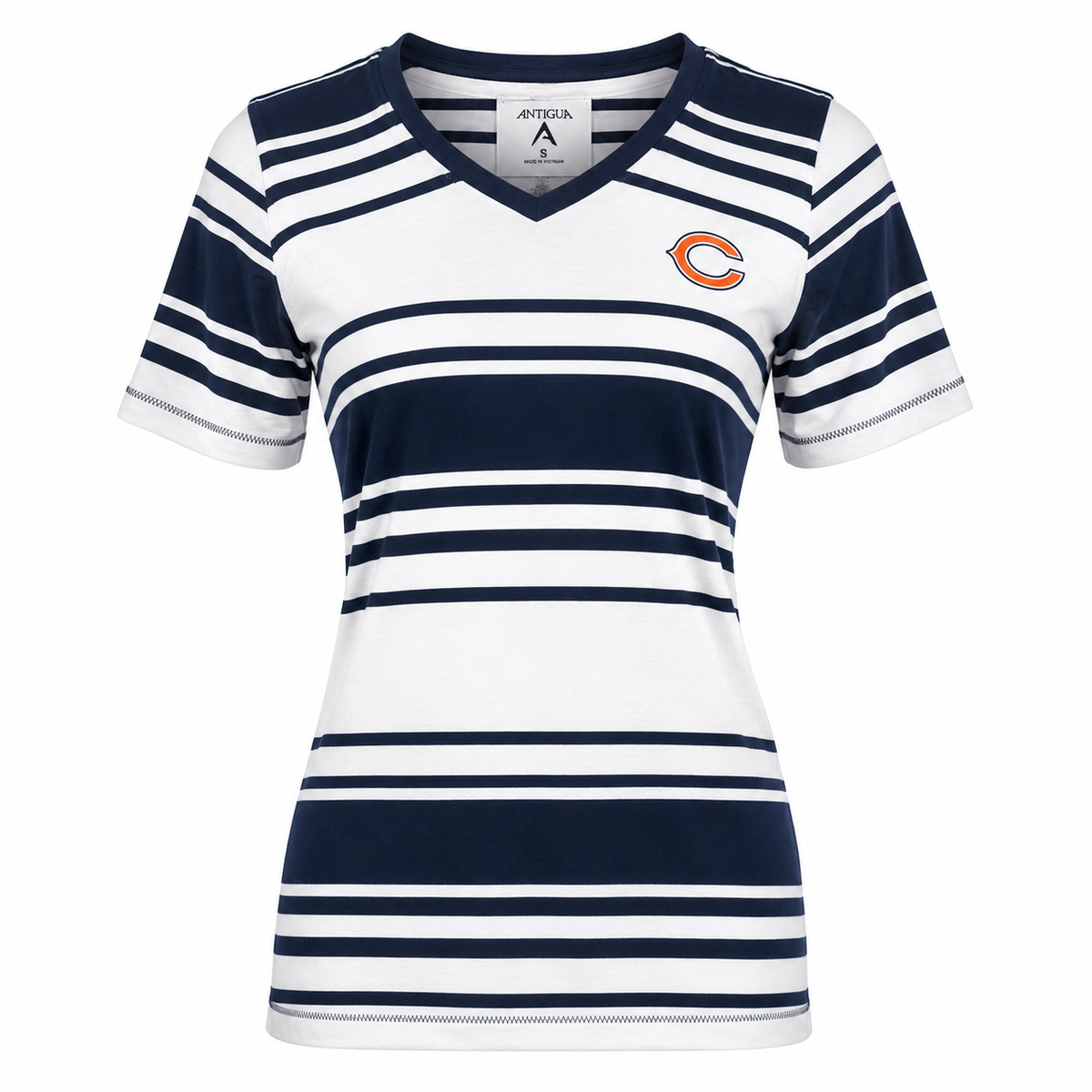 Womens Chicago Bears Rookie Stripped T-Shirt product image 1, provided for visual reference and product detail review