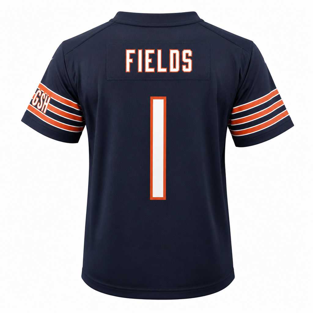 Infant Chicago Bears Justin Fields Nike Navy Replica Game Jersey product image 2, provided for visual reference and product