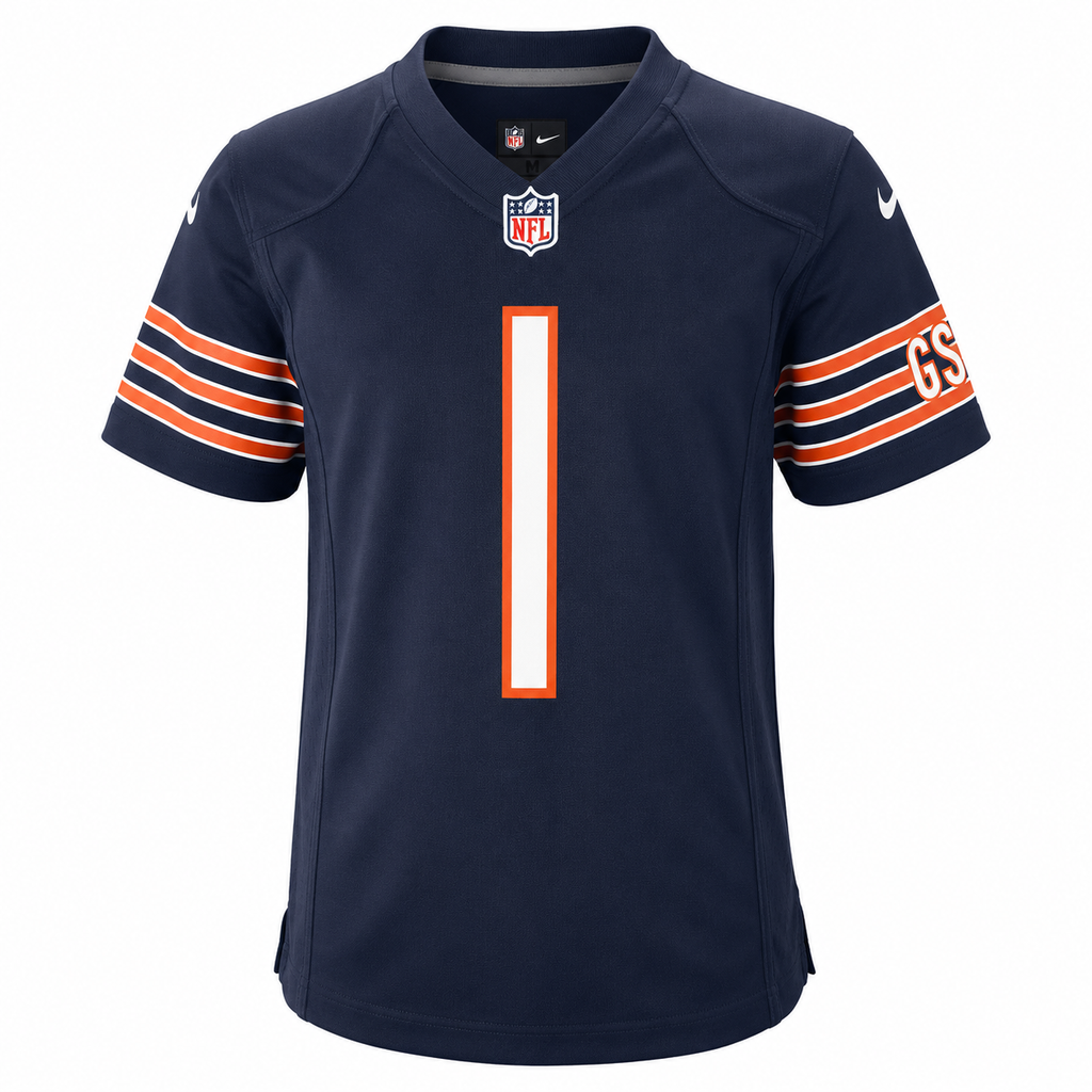 Infant Chicago Bears Justin Fields Nike Navy Replica Game Jersey product image 3, provided for visual reference and product