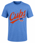 Chicago Cubs Heather Blue Roll With The Punches T-Shirt for Men product image 1, provided for visual reference and product