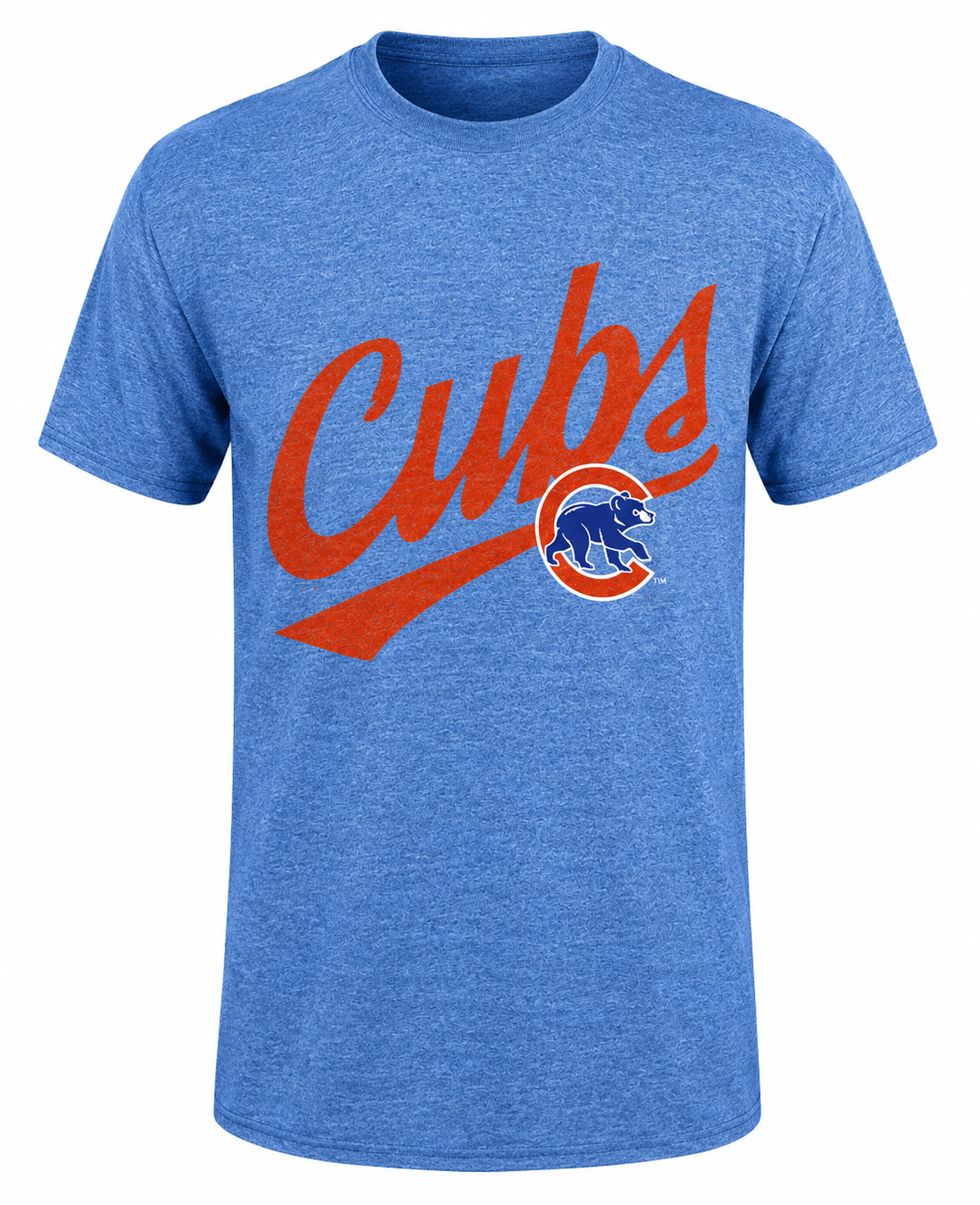 Chicago Cubs Heather Blue Roll With The Punches T-Shirt for Men product image 1, provided for visual reference and product