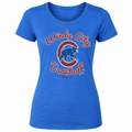 Chicago Cubs Windy City Baseball Royal Blue Distressed Triblend T-Shirt for Women product image 1, provided for visual
