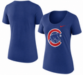 Chicago Cubs Nike Royal Logo Scoop Neck T-Shirt for Women product image 1, provided for visual reference and product detail