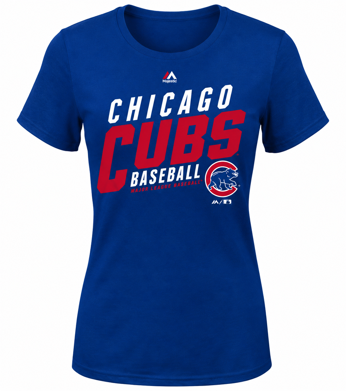 Youth Chicago Cubs Majestic Royal Girls S/S Bubblegum T-Shirt product image 1, provided for visual reference and product