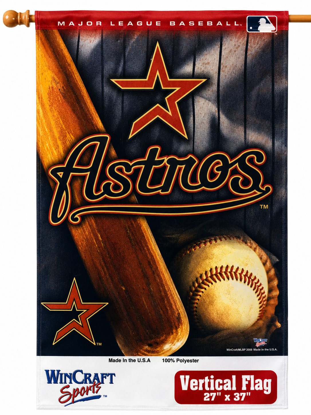 Houston Astros Vertical Flag product image 1, provided for visual reference and product detail review