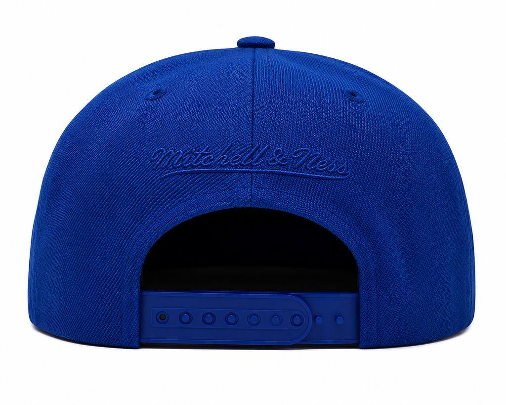 New York Knicks Mitchell & Ness Tonal Eclipse Snapback Hat- Blue product image 2, provided for visual reference and product