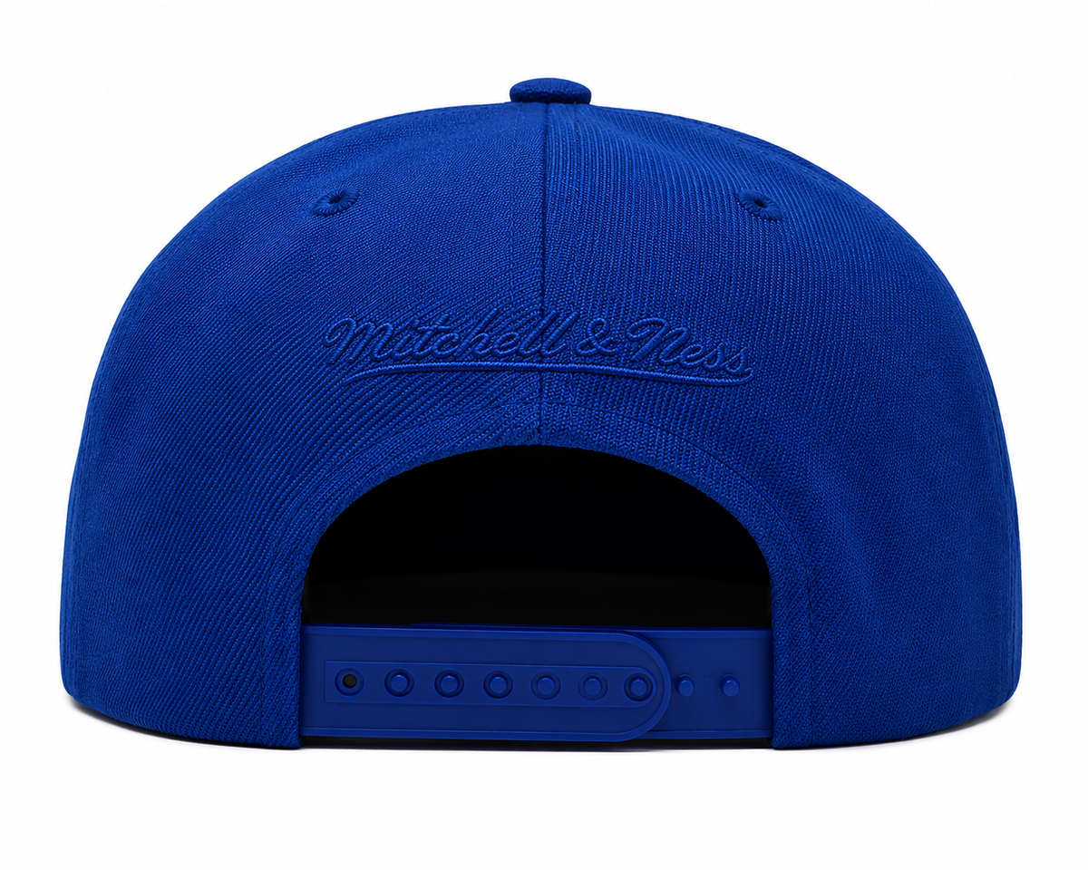 New York Knicks Mitchell & Ness Tonal Eclipse Snapback Hat- Blue product image 2, provided for visual reference and product