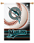 Florida Marlins Throwback Retro Logo Vertical Flag product image 1, provided for visual reference and product detail review