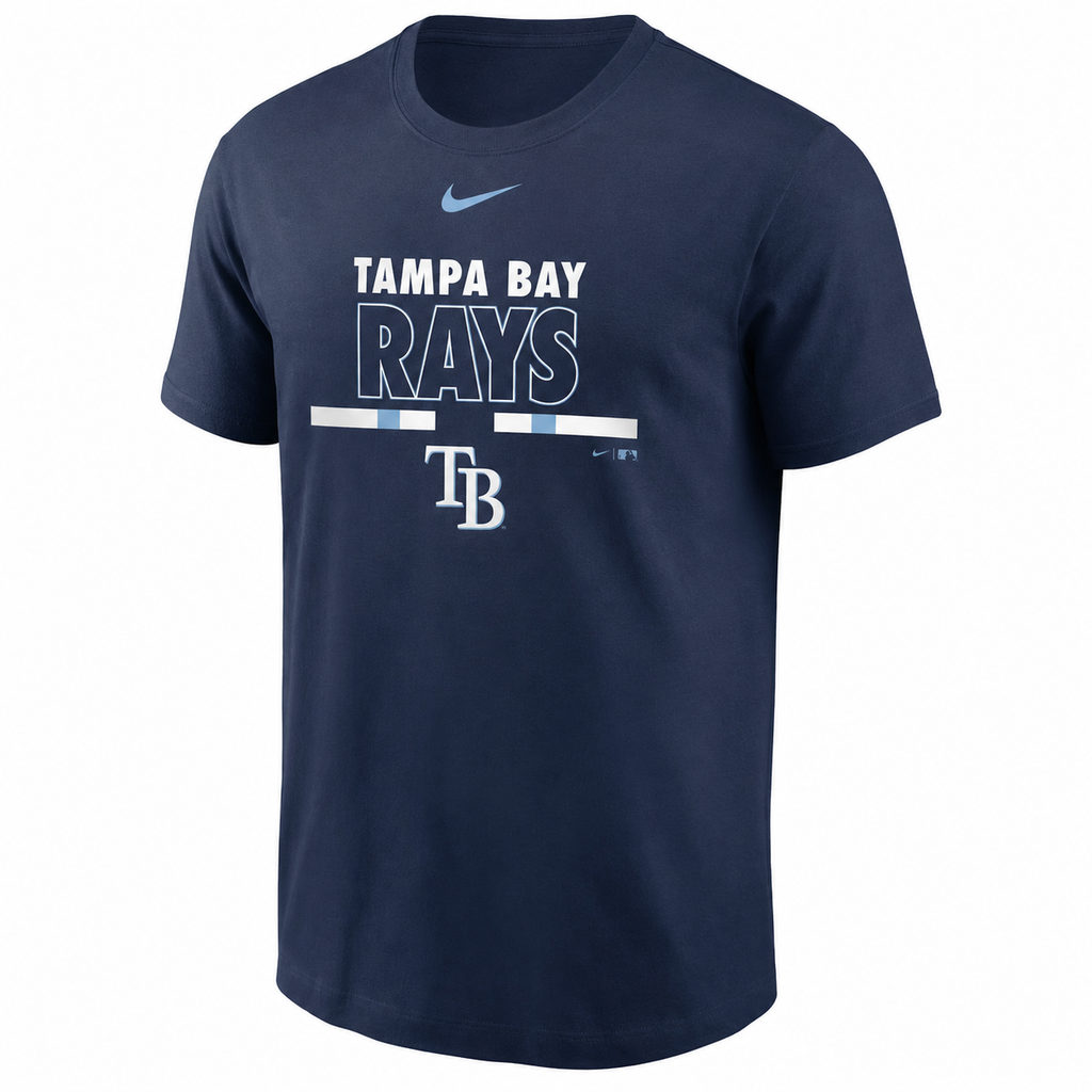 Tampa Bay Rays Nike Color Bar T-Shirt - Navy product image 2, provided for visual reference and product detail review