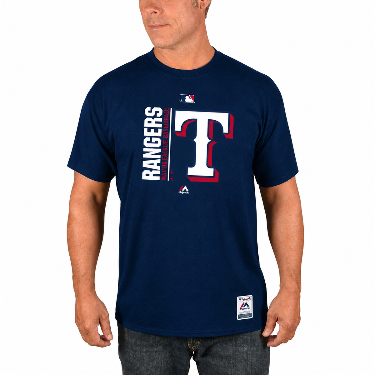 MLB Texas Rangers Majestic Royal Authentic Collection Team Icon T-Shirt for Men product image 1, provided for visual