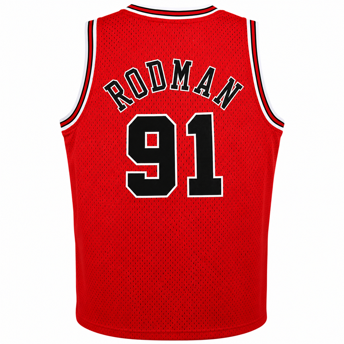 Youth Chicago Bulls Dennis Rodman Mitchell & Ness Red 1995-96 Hardwood Classics Swingman Jersey product image 3, provided