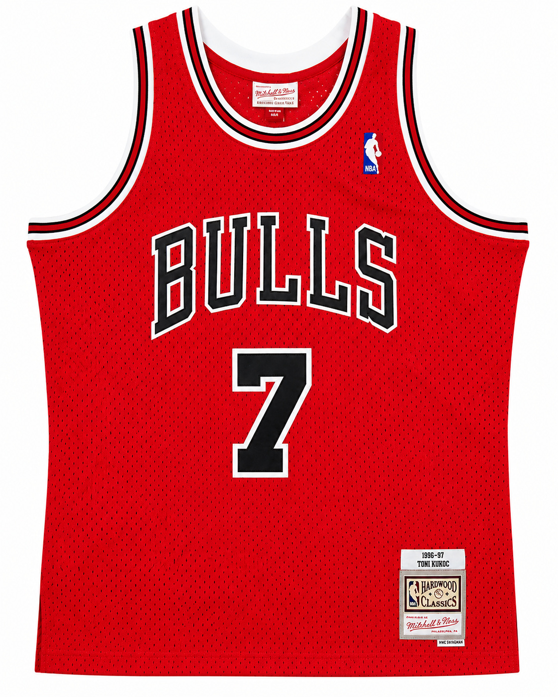 Mens Chicago Bulls Toni Kukoc Mitchell & Ness Red 1997-98 Hardwood Classics Swingman Jersey product image 3, provided for