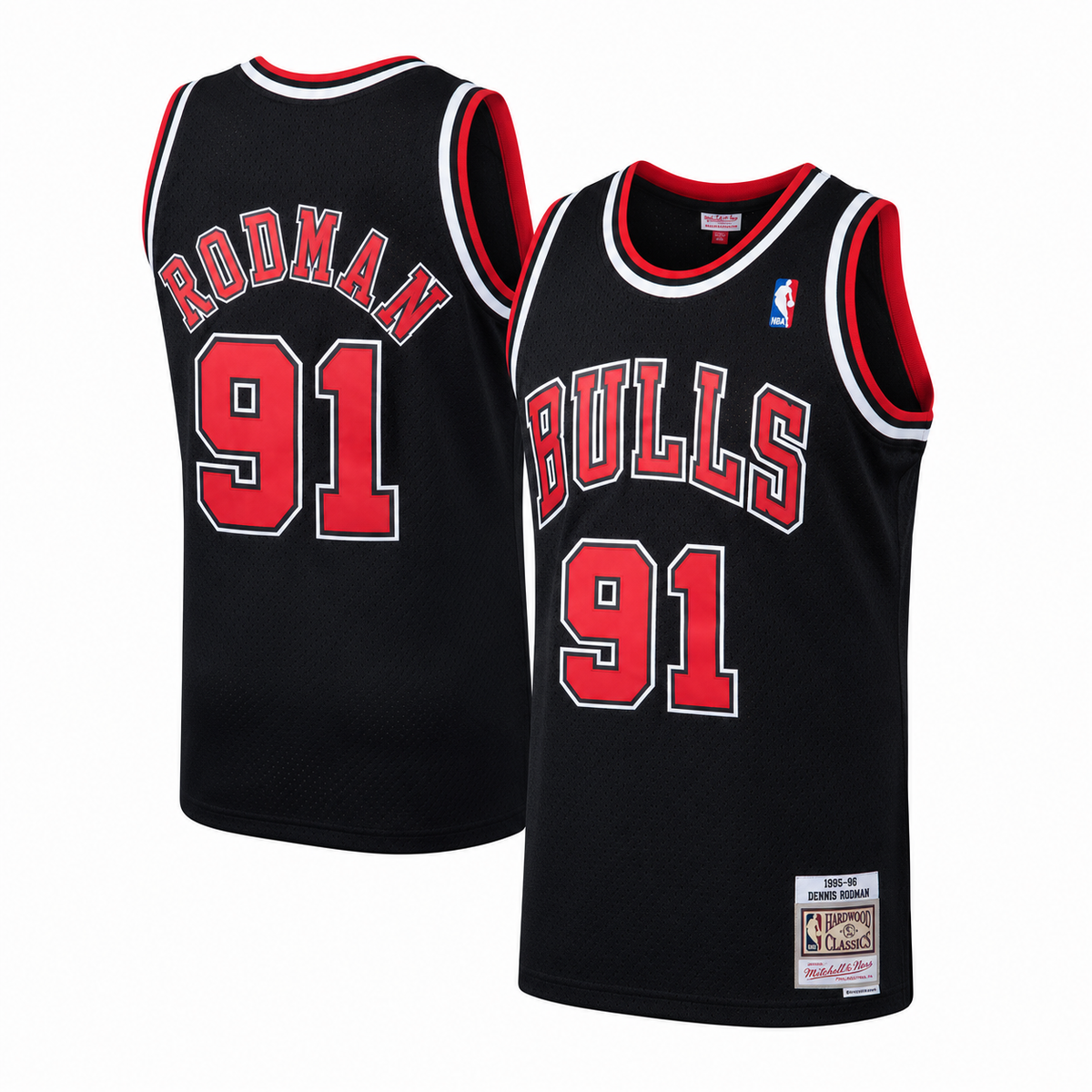 Chicago Bulls Dennis Rodman Mitchell & Ness Black 1997-98 Hardwood Classics Swingman Jersey for Men product image 1,