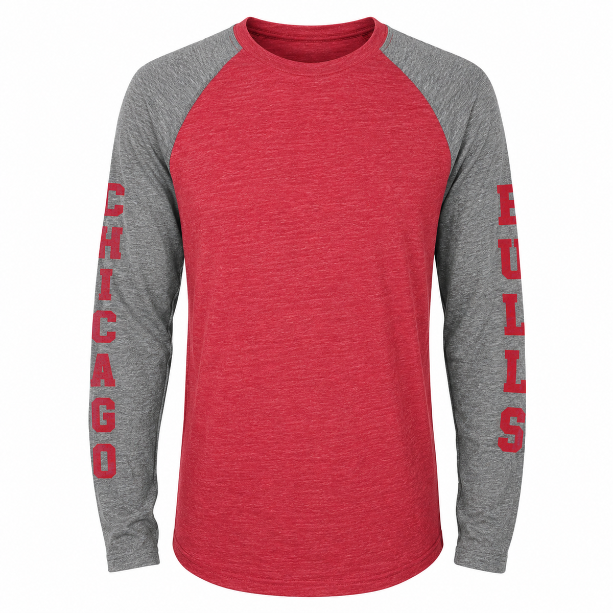Youth Chicago Bulls Fadeaway Raglan Long Sleeve T-Shirt product image 2, provided for visual reference and product detail