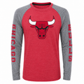 Youth Chicago Bulls Fadeaway Raglan Long Sleeve T-Shirt product image 1, provided for visual reference and product detail