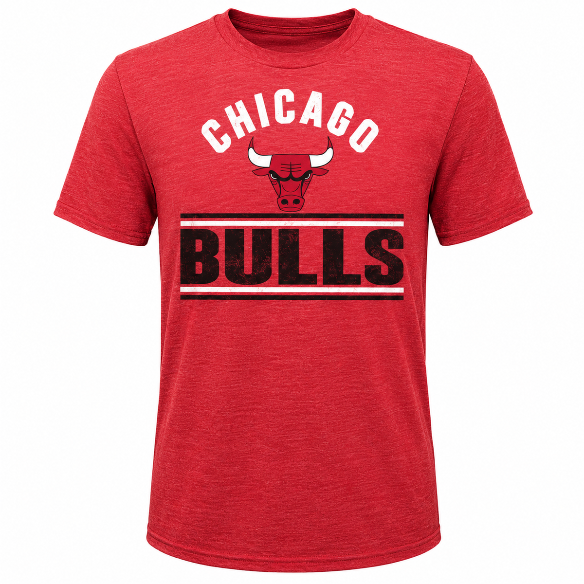Youth Chicago Bulls Red Double Bar Triblend T-Shirt product image 1, provided for visual reference and product detail review