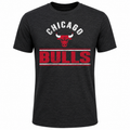 Youth Chicago Bulls Gray Double Bar Triblend T-Shirt product image 1, provided for visual reference and product detail review