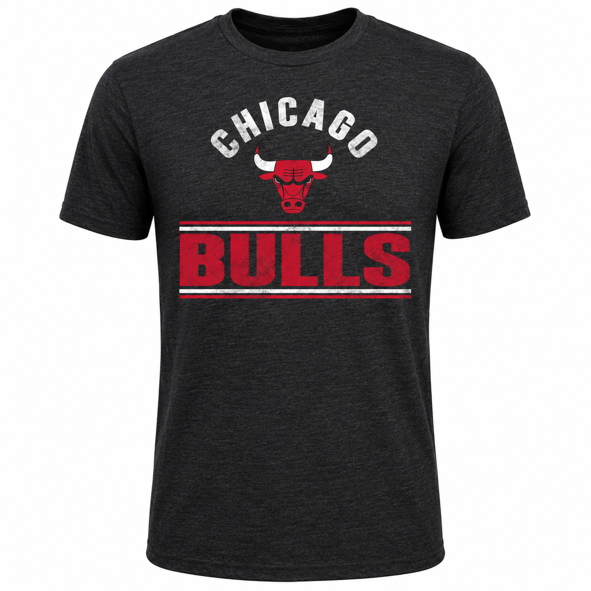 Youth Chicago Bulls Gray Double Bar Triblend T-Shirt product image 1, provided for visual reference and product detail review