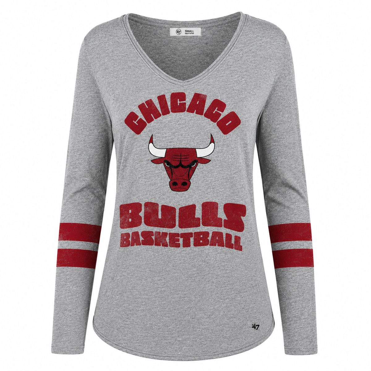 Womens Chicago Bulls '47 NBA Letter Courtside 2 Long Sleeve T-Shirt product image 1, provided for visual reference and