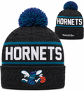 Charlotte Hornets Mitchell & Ness NBA Reload 2.0 Gray Cuffed Pom Knit Hat product image 1, provided for visual reference and