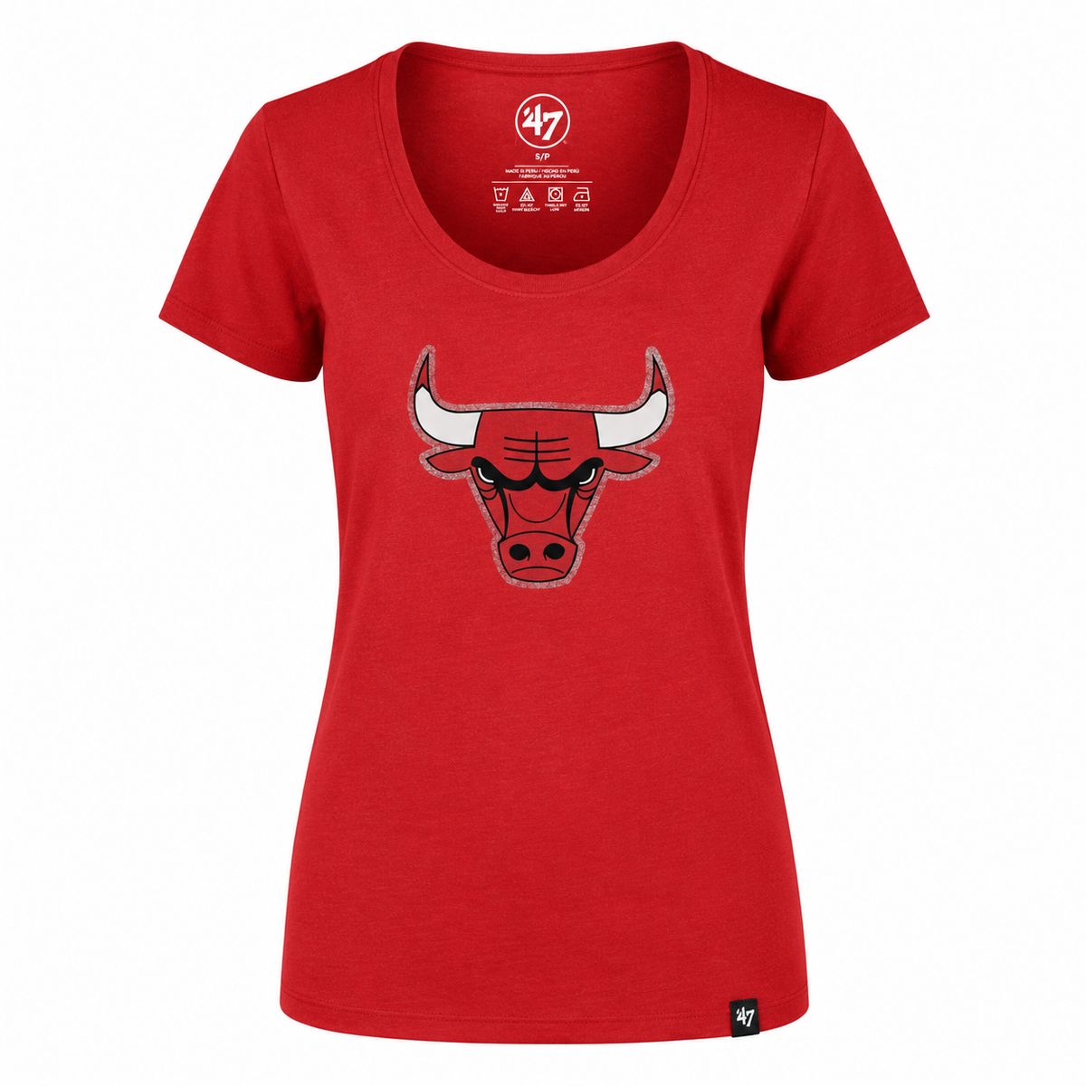 Womens Chicago Bulls Red '47 NBA Halo Club Scoop Neck Short Sleeve T-Shirt product image 1, provided for visual reference