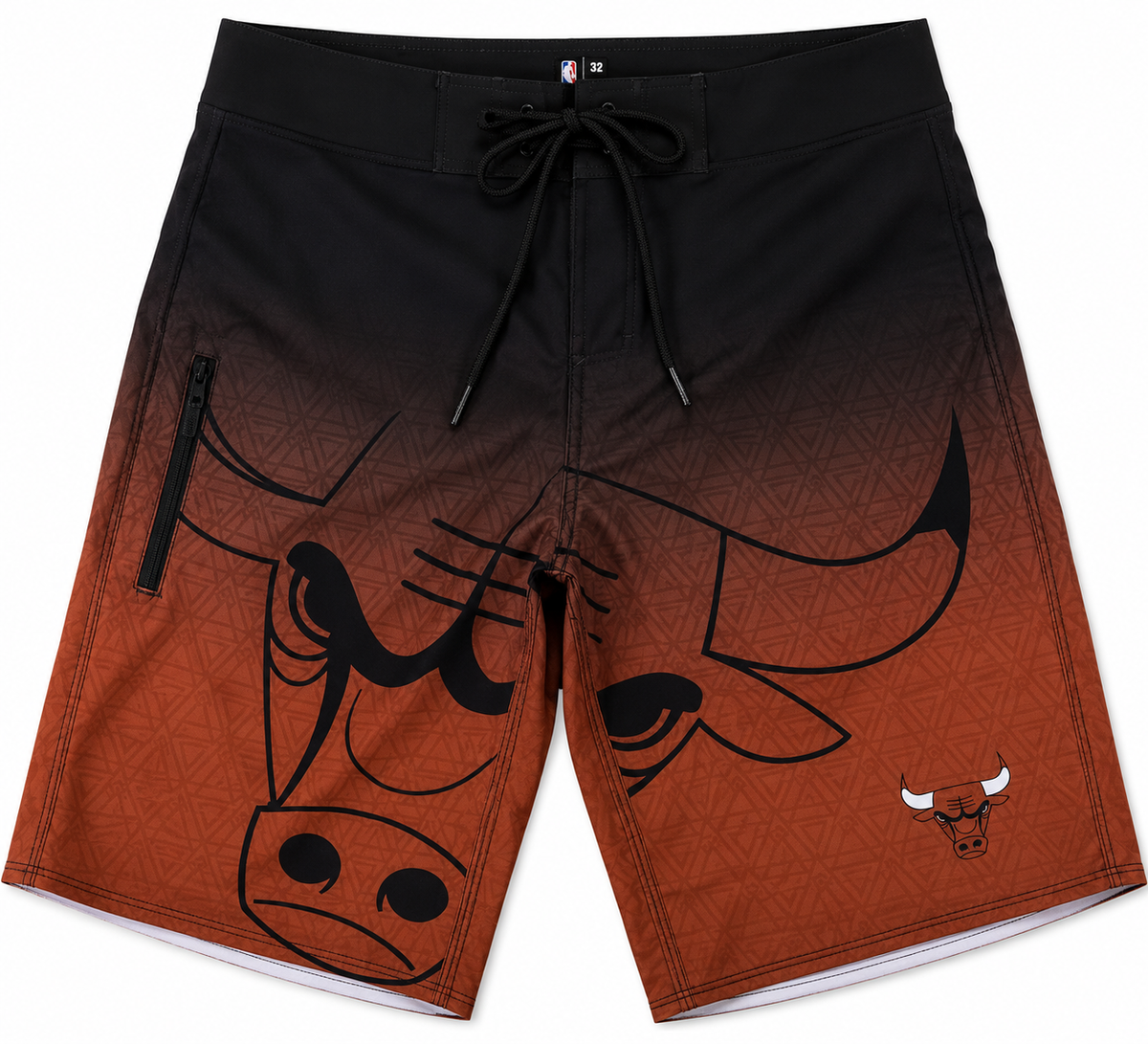 Chicago Bulls NBA Gradient Board Shorts for Men product image 1, provided for visual reference and product detail review