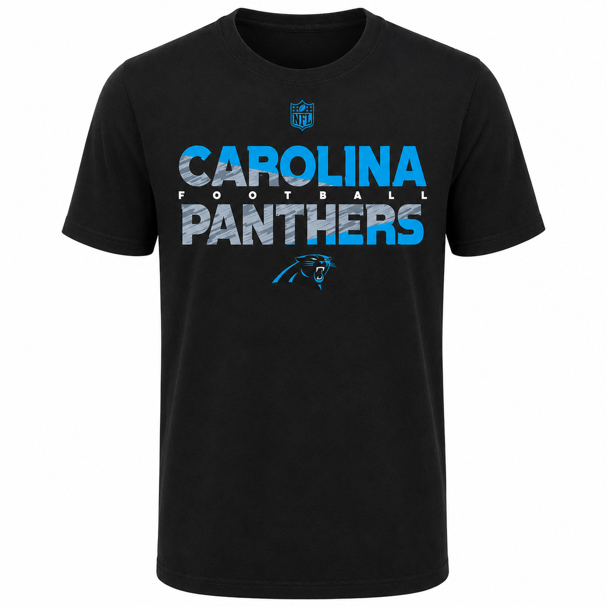 Carolina Panthers Youth NFL Flux Dual Blend Short Sleeve T-Shirt product image 1, provided for visual reference and product