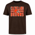 Cleveland Browns '47 Brand Block Stripe Brown Club T-Shirt for Men product image 1, provided for visual reference and
