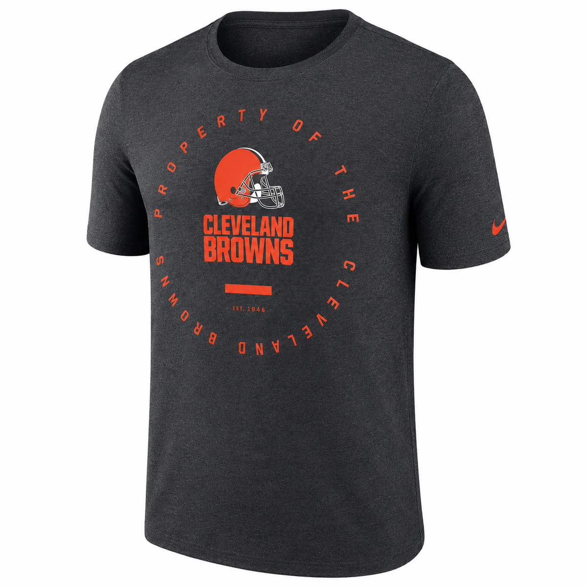 Nike Gray Cleveland Browns Sideline Property Of Performance T-Shirt for Men product image 1, provided for visual reference